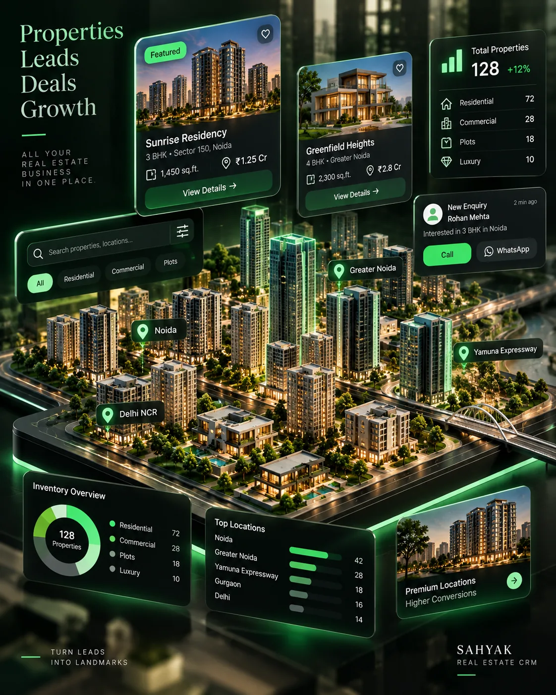 Sahyak Real Estate Inventory management with towers, floor plans, and unit pricing