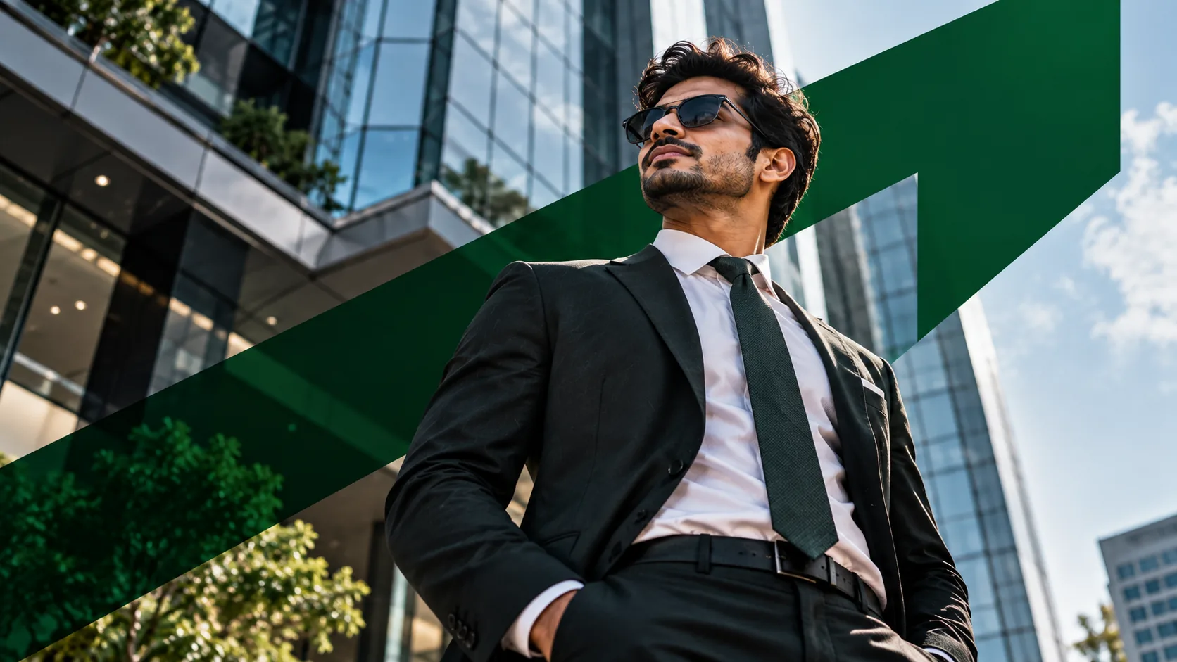 Confident real estate entrepreneur and broker scaling property sales