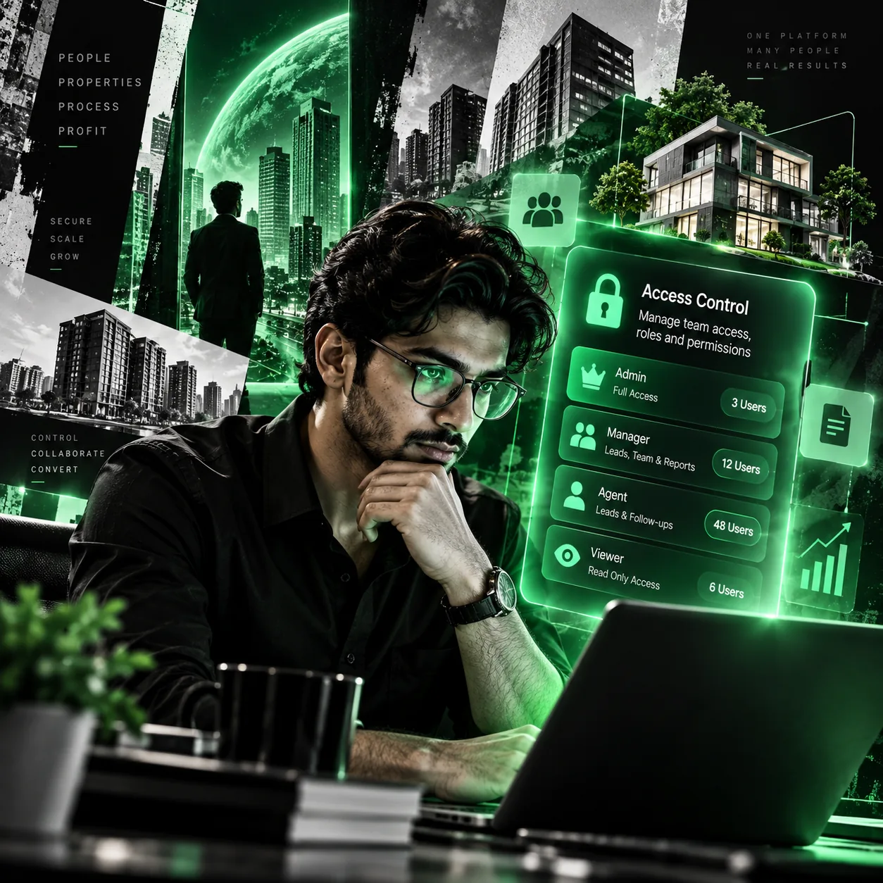 Granular role-based access control and manager permissions interface